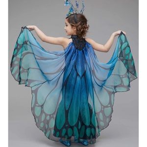Chasing Fireflies Blue Butterfly Costume and Headband for Girls - 10 - EUC